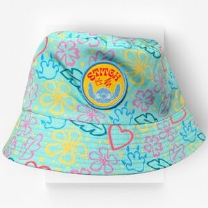 Disney Stitch Bucket Hat NWT Aqua Green Floral One Size